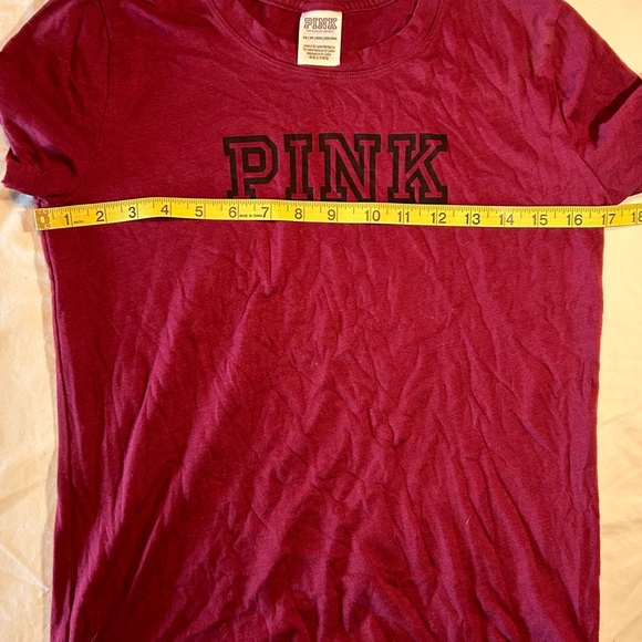 Victorias Secret PINK Women’s Size XS Graphic Cotton Blend T-shirt In Maroon - Picture 7 of 8